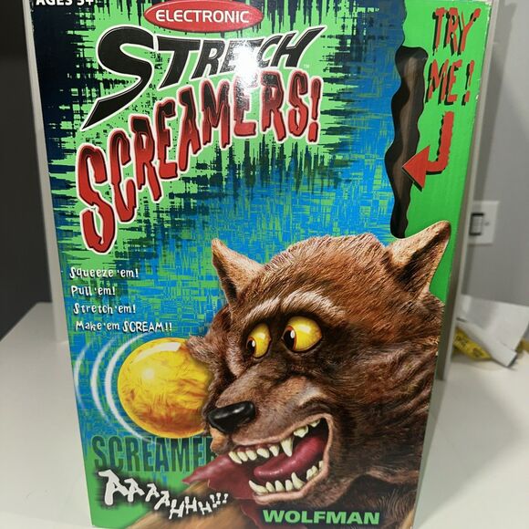 MANLEY TOY QUEST STRETCH SCREAMERS ELECTRONIC 14" WOLFMAN WITH BOX - Picture 1 of 16
